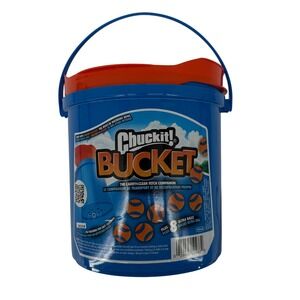 Chuckit! Bucket with 8 Utra Balls Dog Toy The Carry & Clean Fetch Companion New